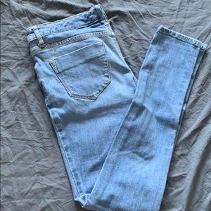 Blue light wash jeans